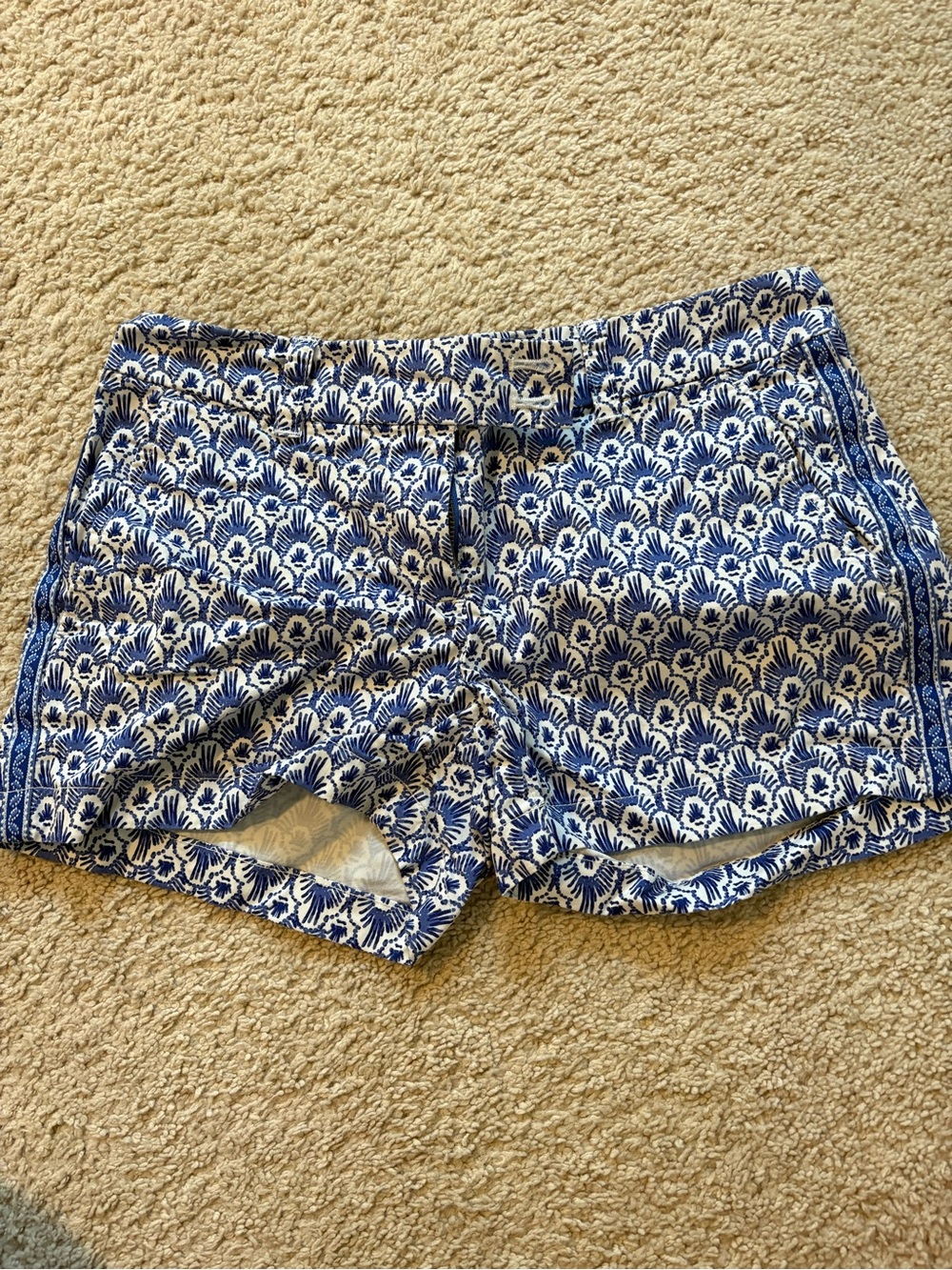 Vineyard Vines Blue & White Printed Cotton Blend Shorts